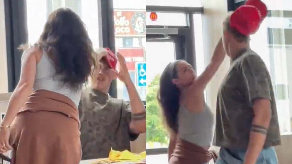 This Is What Happens When Anti-Trump Protester Sees A Trump Hat