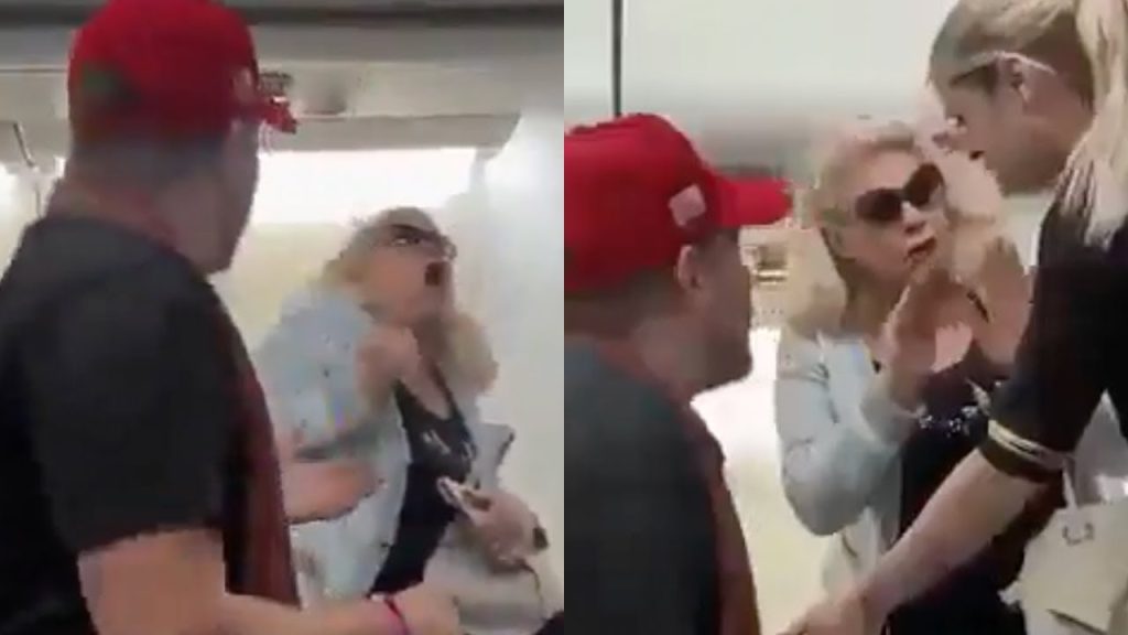 Anti-Trump Protester Has A Meltdown After Seeing MAGA Hat On Plane