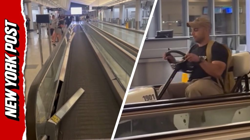 DRUNK man takes golf cart on a joy ride at airport