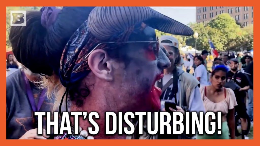 WTF Is That? Horned “No Kings” Protester Harasses Trump Supporters