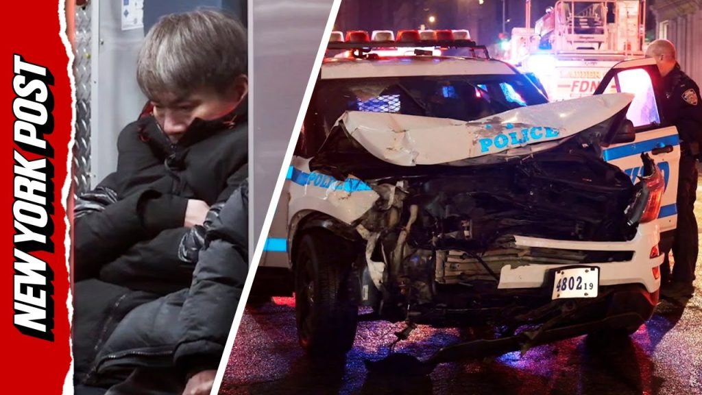 Bus Collides With Cop Car Head-On, Smashes Into NYC Hotel