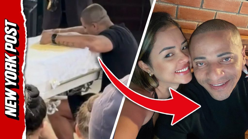 Man Suspected of Throwing Wife Off Balcony Cries Over her Coffin