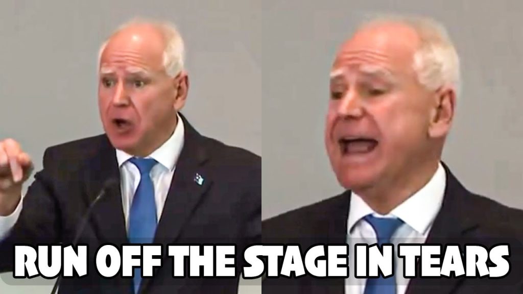 Tim Walz Runs Off Stage In Tears for One Hilarious Reason