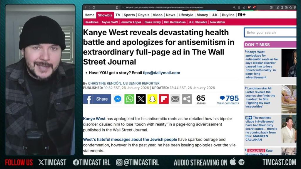 Kanye West APOLIGIZES In Full Page Ad, Says He Has Brain Damage | Tim Pool