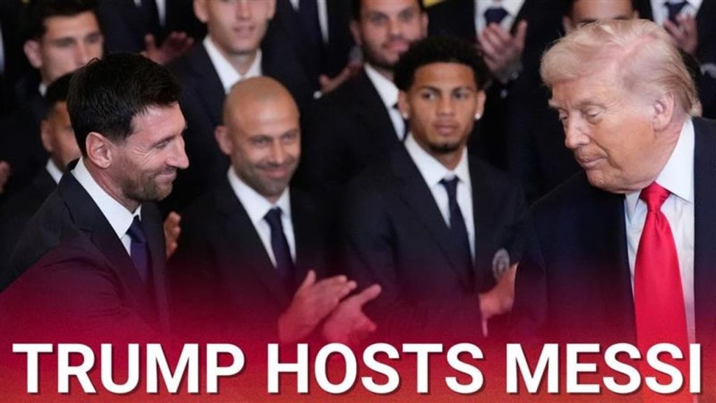 Donald Trump hosts football great Lionel Messi at the White House